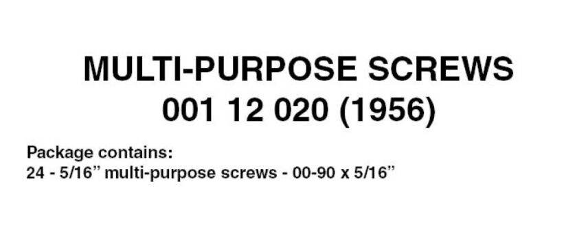 Micro Trains 00112020 (1956)   Multi-purpose Screws (00 x 90 x 5/16") 24 ea