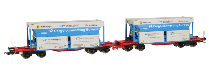 B-models 90.221  HO 2 piece set:  innofreight RockTainer ORE, SZ cargo / Cinkarna
