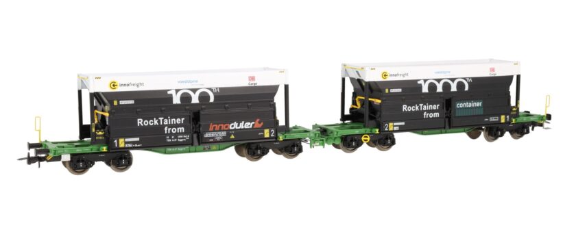 B-models 90.222  HO 2 piece set:  innofreight RockTainer ORE 100th / 1000th, DB AG