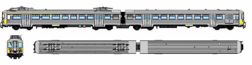 B-models 7103.01   HO Electric Railcar AM 56 BUDD, SNCB #129