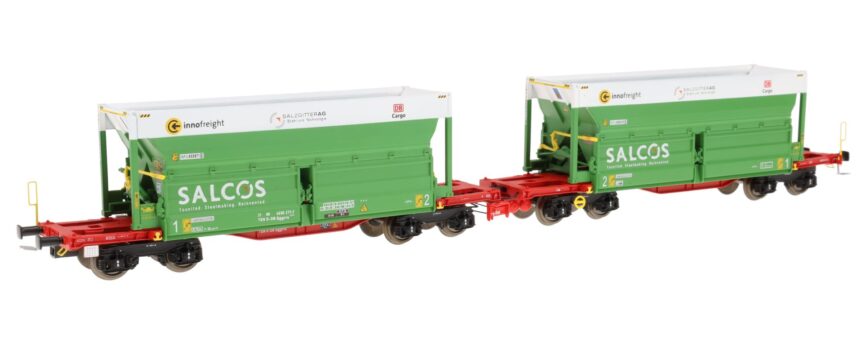 B-models 90.227  HO 2 piece set:  innofreight RockTainer ORE, DB Cargo - SALCOS Salzgitter AG