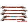 Micro Trains 98302258  N Burlington Northern Santa FE weathered 48' Husky Stack Well Cars