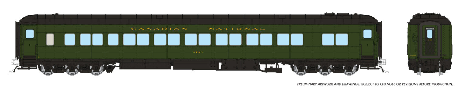 Rapido Trains 125001  HO Balloon Top Coach, CNR - Green Scheme #5185
