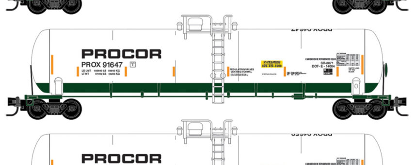 Micro Trains 98300234  N 3-Pack 53' General Service Tank Cars, Procor