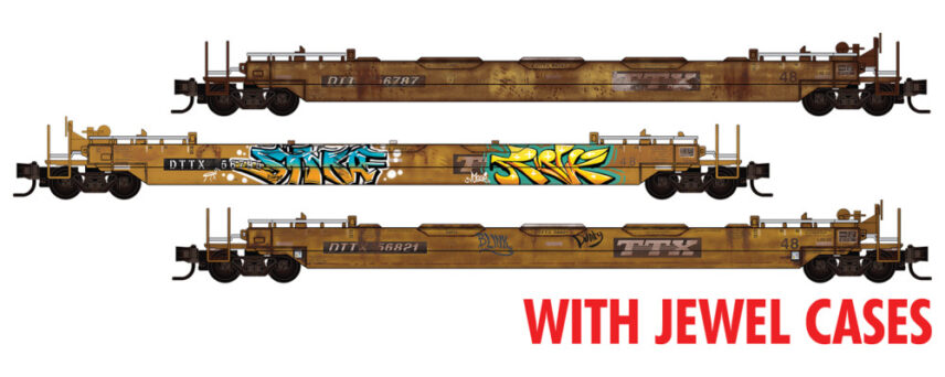 Micro Trains 98302262  N 3-Pack Weathered Well Car, TTX