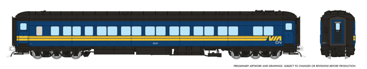 Rapido Trains 125017  HO Balloon Top Coach, VIA-CN #5221