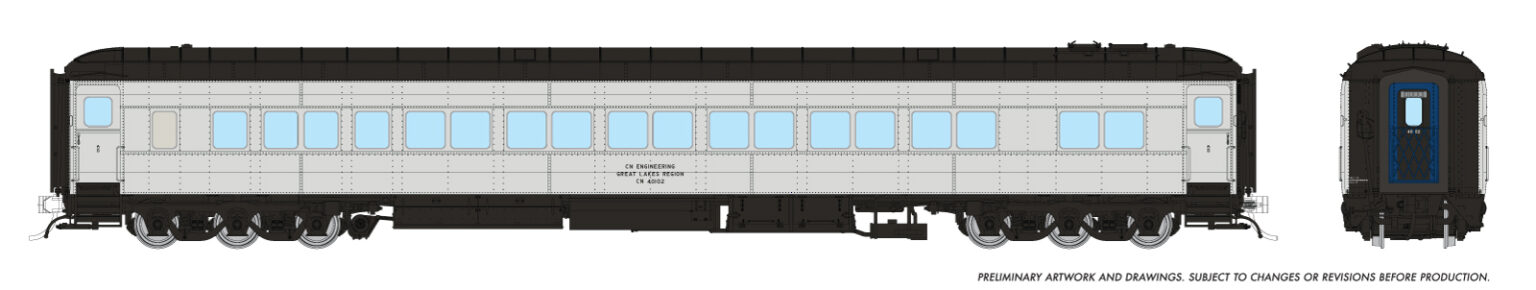Rapido Trains 125025  HO Balloon Top Coach, CN - Engineering Silver #40102