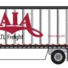 Trainworx 42892-06   N 28' Pup Van Trailer with Converter Dolly, Saia #6 (white, red; "LTL Freight" Slogan)