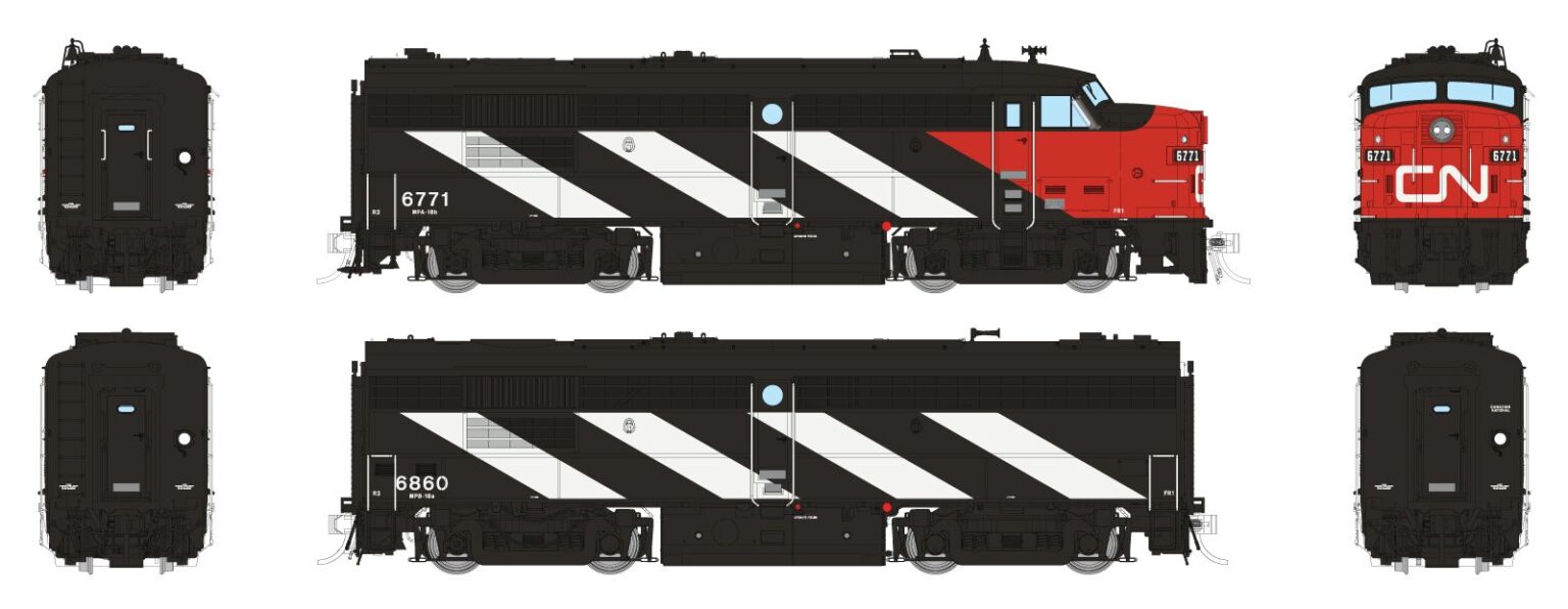 Rapido Trains 21611   HO Diesel Locomotive FPA-4 + FPB-4, CN - Wet Noodle Scheme: #6771, 6860 (DCC/Sound)