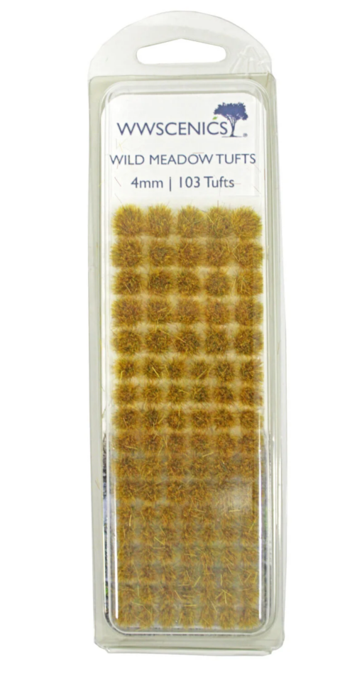 WWScenics W3T-WM4   4mm Wild Meadow Self-Adhesive Static Grass Tufts x103