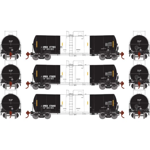 Athearn 16410  HO 16,000 Gallon Clay Tank, IPBX #17783, 17800, 17849 (3 Pack)