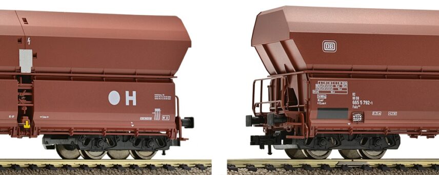 Fleischmann 552314  HO 2-piece set high capacity self unloading hopper wagon, DB
