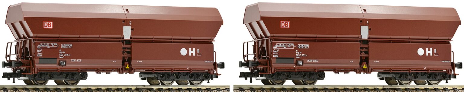 Fleischmann 552315  HO 2-piece set high capacity self unloading hopper wagon, DB AG