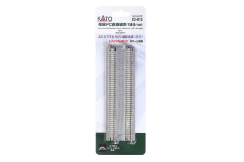 Kato 20012  N Concrete Tie Double Track Straight 7-5/16" 186mm [2 pcs]