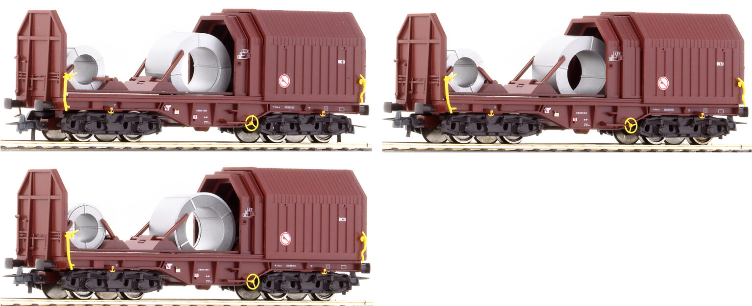 Roco 66182  3 piece set: Telescopic hood wagon, DB AG