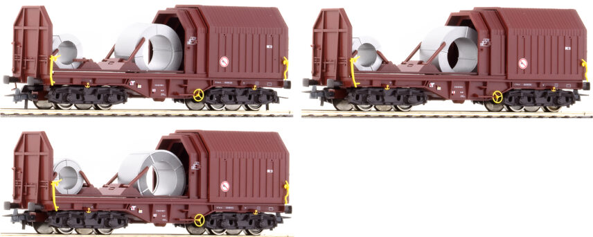 Roco 66182  3 piece set: Telescopic hood wagon, DB AG