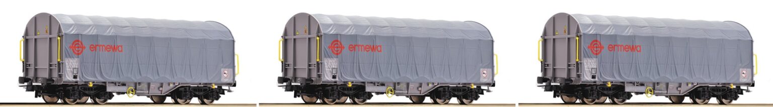 Roco 67155  3-piece set: Sliding tarpaulin wagons of the NL-Ermewa