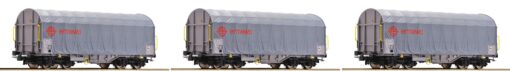 Roco 67155  3-piece set: Sliding tarpaulin wagons of the NL-Ermewa