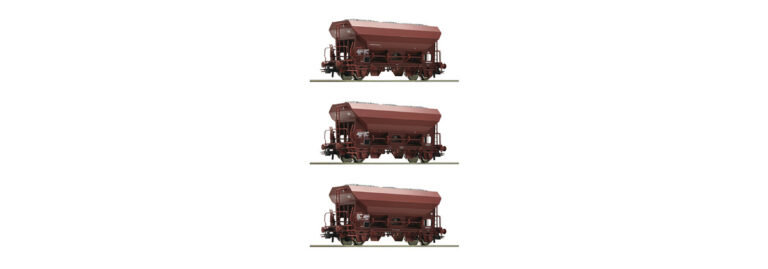 Roco 76172   3 piece set self-unloading hopper wagons, SNCF