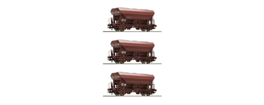 Roco 76172   3 piece set self-unloading hopper wagons, SNCF